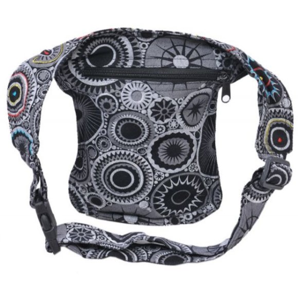 Festival Boho Belt Bag Fanny Pack Abstract Circles - Picture 2 of 4